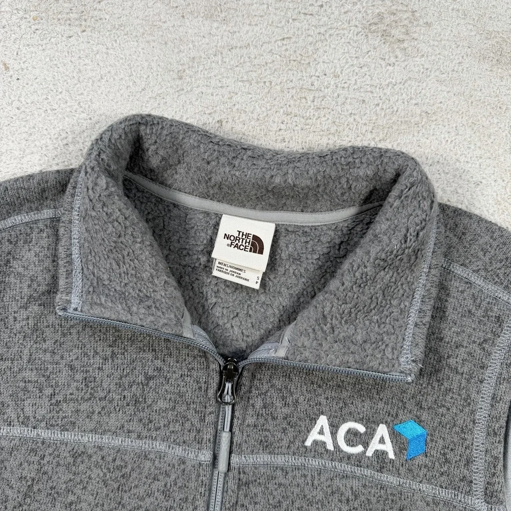 The North Face Vest Mens Small Grey Sweater Fleece Full Zip Pocket Outdoor
